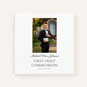 Carnet Personnalisé Boy Photo First Communion Guestbook