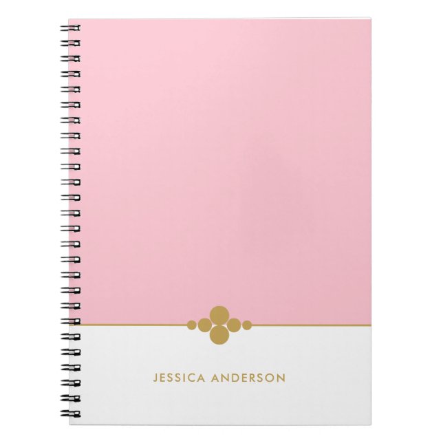 Carnet Personnalisé Chic Pink White Gold (Devant)