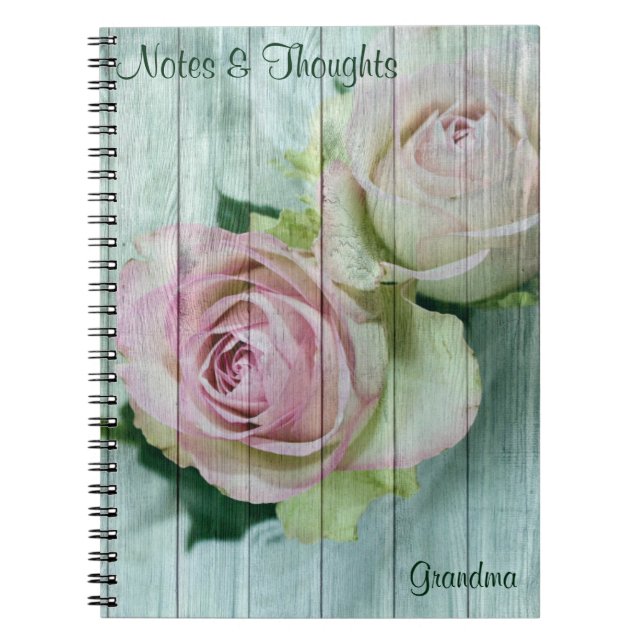 Carnet Personnalisé, Chic Roses Roses Rose Chic Shabby, J (Devant)