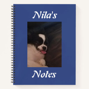 Carnet Personnalisé Chien Chien Chien Photo Bleu Personn