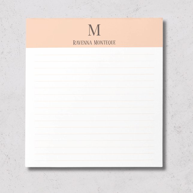 Carnet personnalisé classique Abricot avec monogra (Créateur téléchargé)