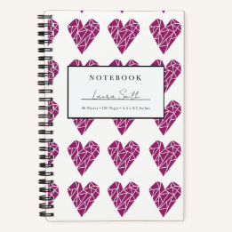 Carnet personnalisé Cœur brisé Magenta