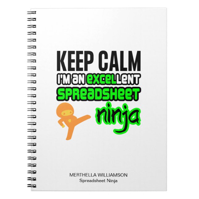 Carnet Personnalisé Conserver le calme EXCELlent SPREADSH (Devant)