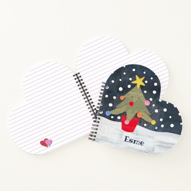 Carnet personnalisé d'arbre de Noël (Intérieur)