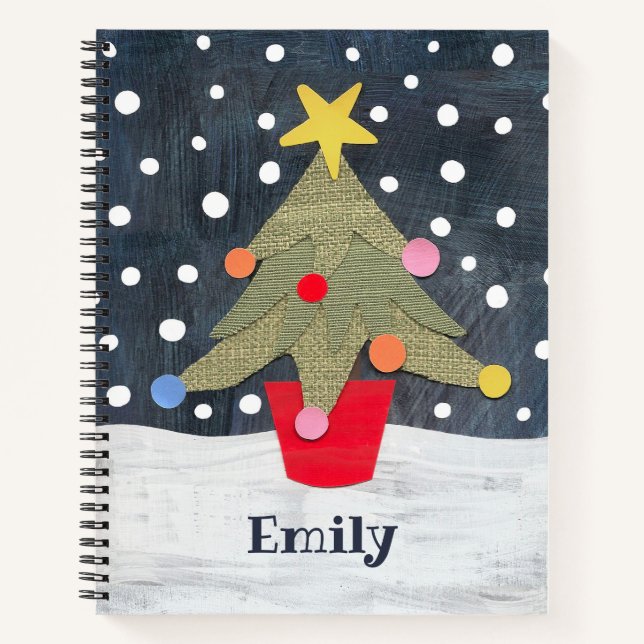 Carnet personnalisé d'arbre de Noël (Devant)