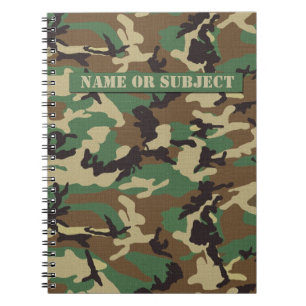Carnet personnalisé de camouflage de militaires de