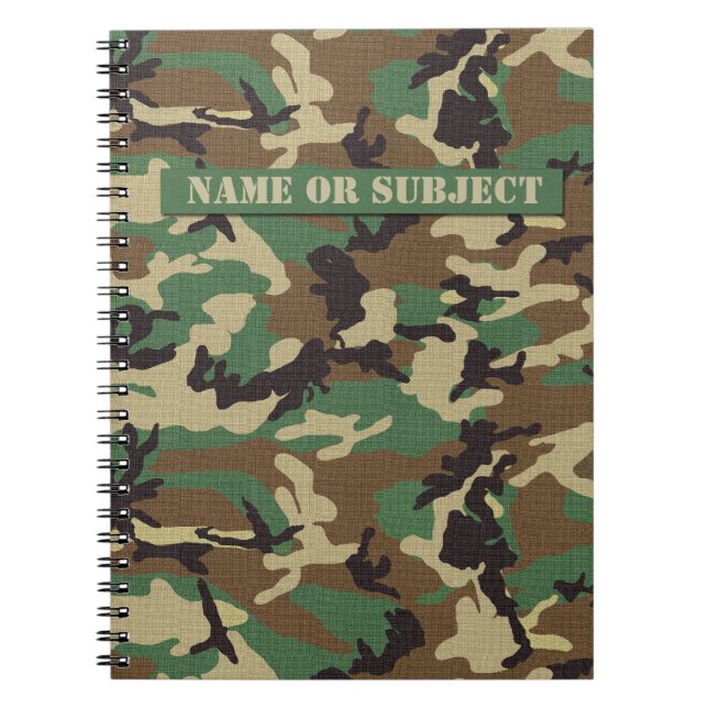 Carnet personnalisé de camouflage de militaires de (Devant)