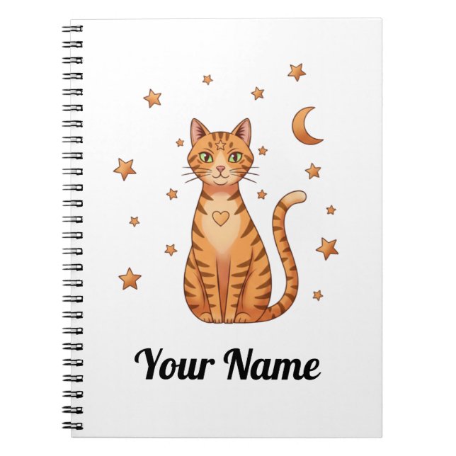 Carnet personnalisé de chat tigré orange (Devant)