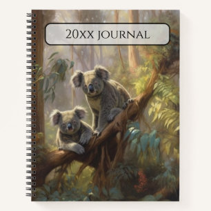 Carnet personnalisé de koala à la forêt d'eucalypt