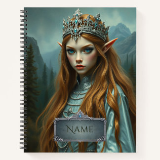 Carnet personnalisé de la Reine Elfe avec nom pers