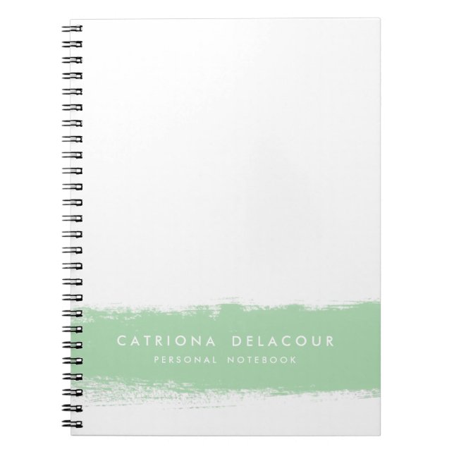 Carnet personnalisé de l'aquarelle de la menthe (Devant)