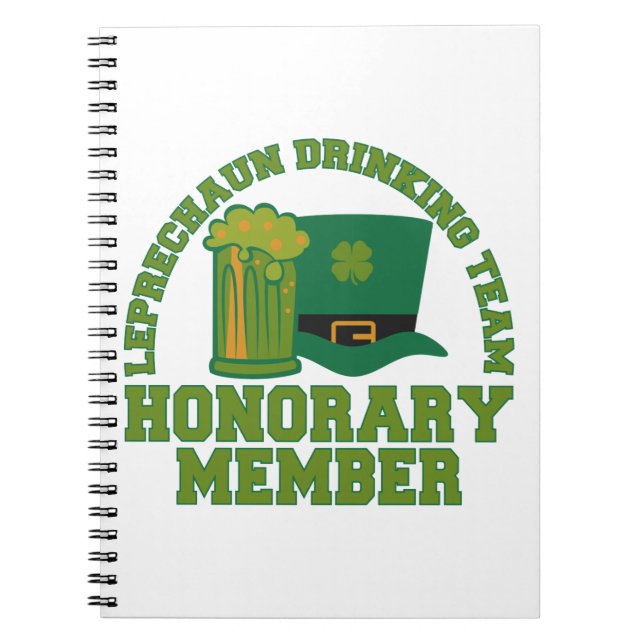 Carnet personnalisé de l'équipe de boisson Leprech (Devant)