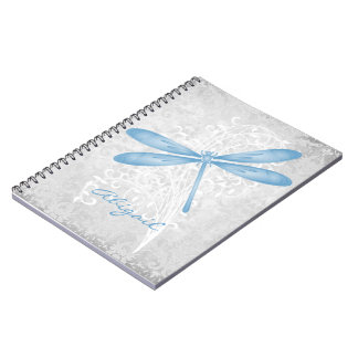 Carnet personnalisé de libellules bleues