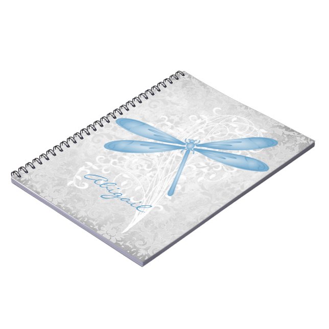 Carnet personnalisé de libellules bleues (Côté gauche)