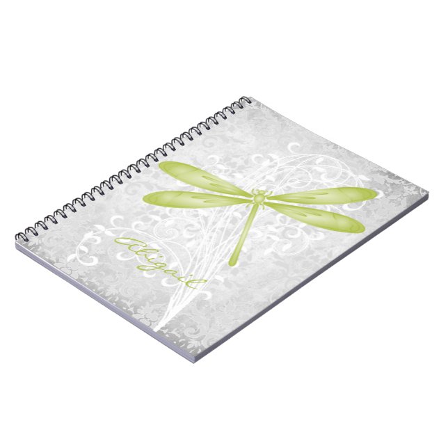 Carnet personnalisé de libellules vertes (Côté gauche)