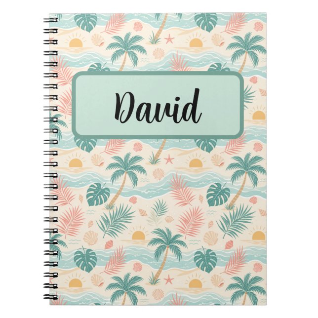Carnet personnalisé de plage tropicale (Devant)