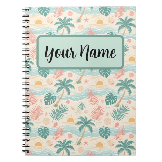 Carnet personnalisé de plage tropicale (Devant)