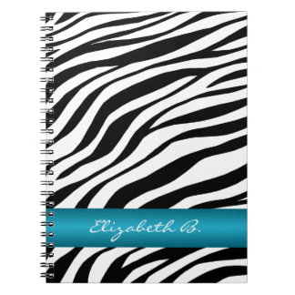 Carnet personnalisé de rayure bleue d'impression