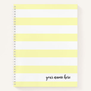 Carnet personnalisé de rayures jaunes