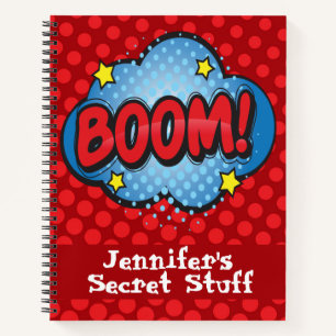 carnet personnalisé de style comic pop art