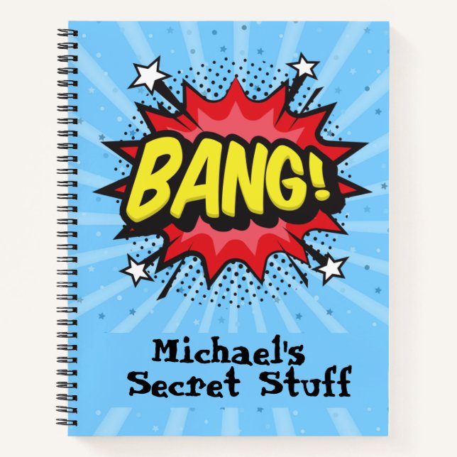 carnet personnalisé de style de bande dessinée d'a (Devant)