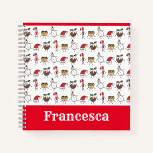 Carnet Personnalisé des personnages de Noël mignon