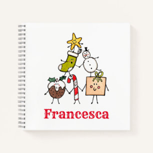 Carnet Personnalisé des personnages de Noël mignon