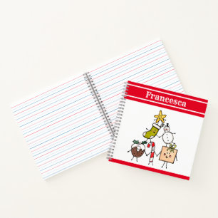Carnet Personnalisé des personnages de Noël mignon