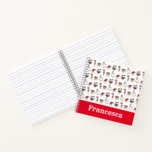 Carnet Personnalisé des personnages de Noël mignon