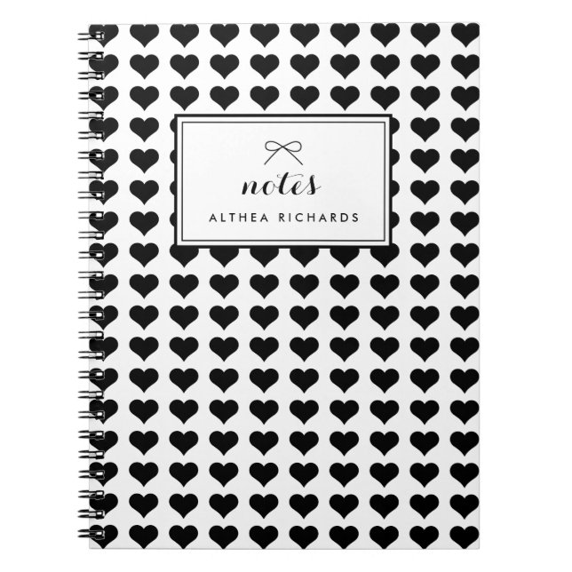 Carnet personnalisé du Motif Black Hearts (Devant)
