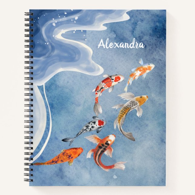 Carnet personnalisé en spirale Poisson Koï (Devant)