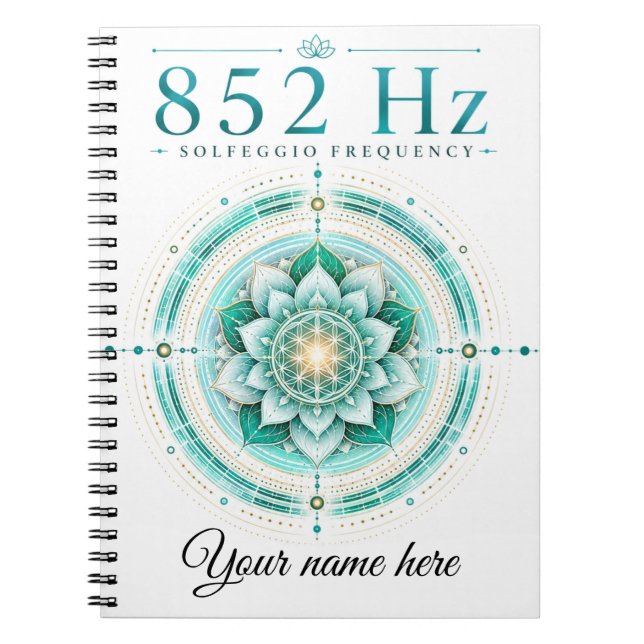 Carnet personnalisé Fréquence Solfège 852 Hz  (Devant)