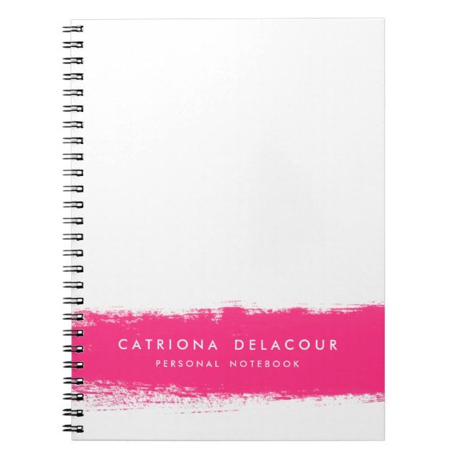 Carnet personnalisé Hot Rose Watercolor Splash (Devant)
