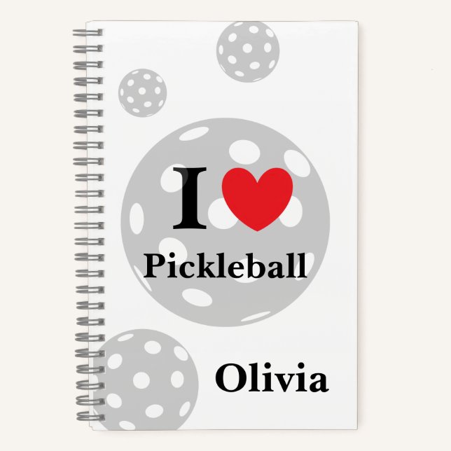 Carnet Personnalisé "I Love Pickleball" (Recto)
