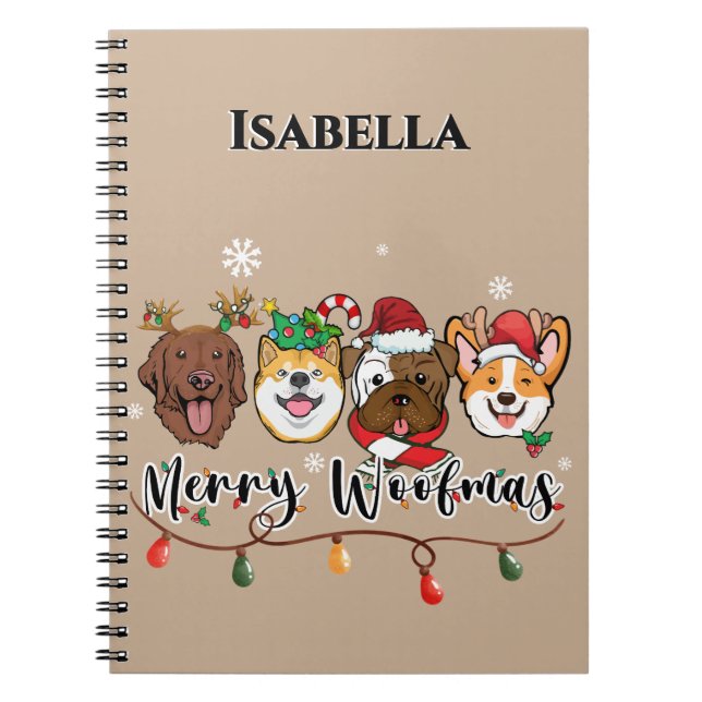 Carnet personnalisé Joyeux Woofmas (Devant)