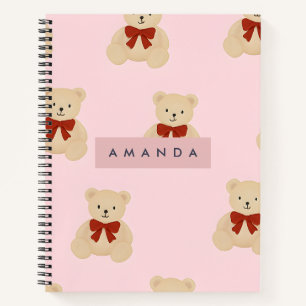 Carnet Personnalisé Kawaii Teddy Bear Motif