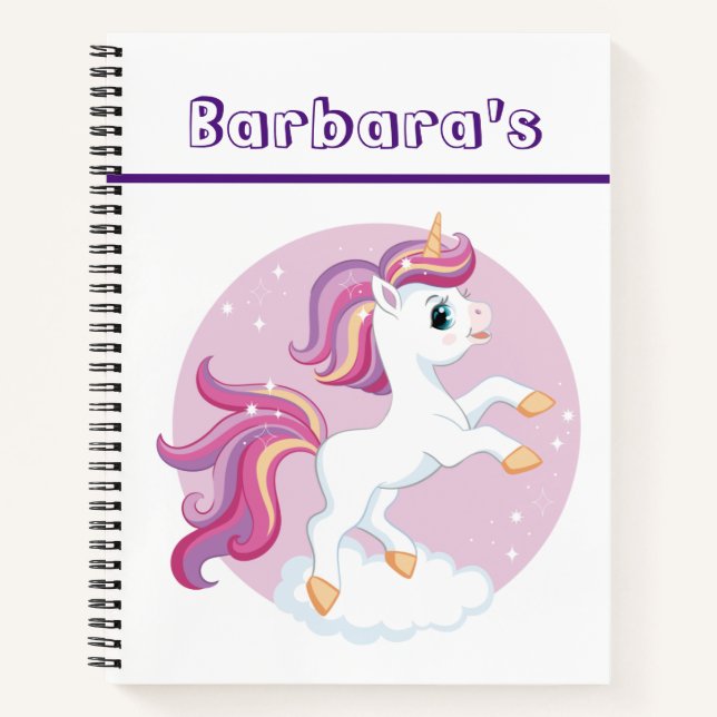 Carnet Personnalisé Kids Sketch Unicorne (Devant)