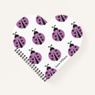 Carnet Personnalisé Ladybug violet moderne