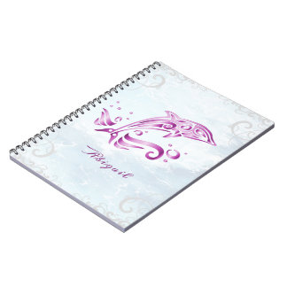 Carnet personnalisé Magenta Dolphin