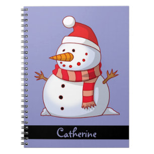 Carnet Personnalisé Mignon bonhomme de neige de Noël