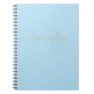 Carnet personnalisé minimaliste bleu clair