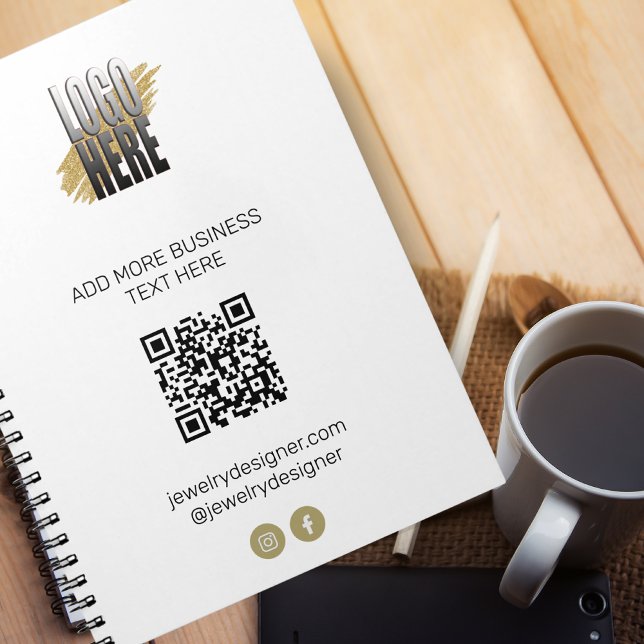 Carnet Personnalisé moderne QR Code et Logo Business (Créateur téléchargé)