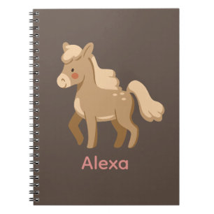 Carnet Personnalisé Monogramme Pony Horse Girl