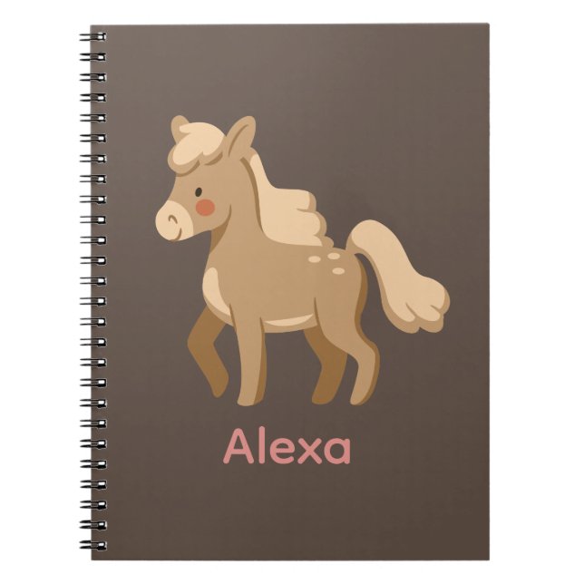 Carnet Personnalisé Monogramme Pony Horse Girl (Devant)
