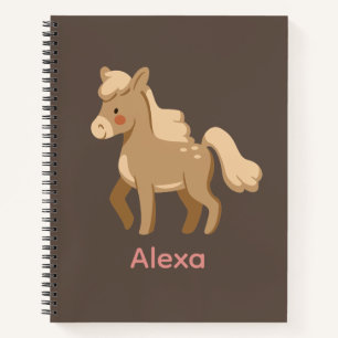 Carnet Personnalisé Monogramme Pony Horse Girl