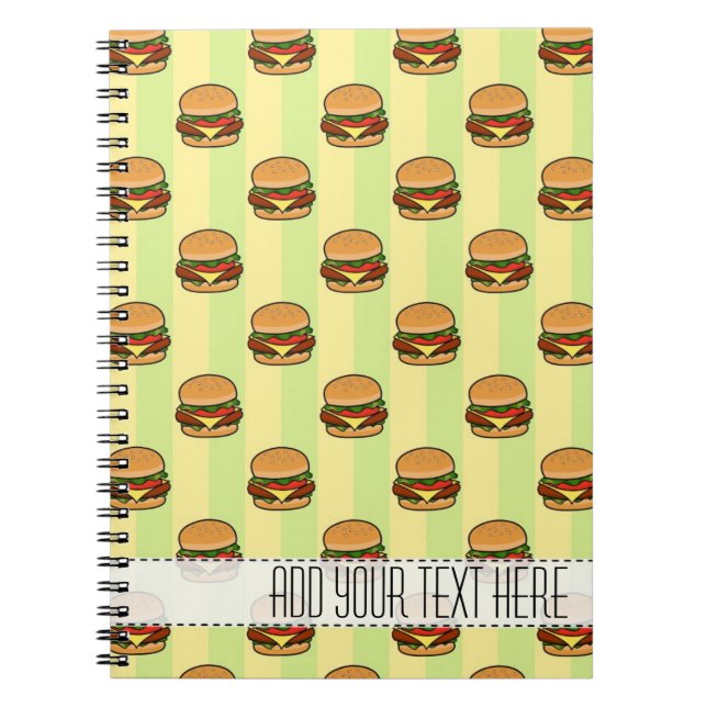 Carnet personnalisé Motif Burger (Devant)