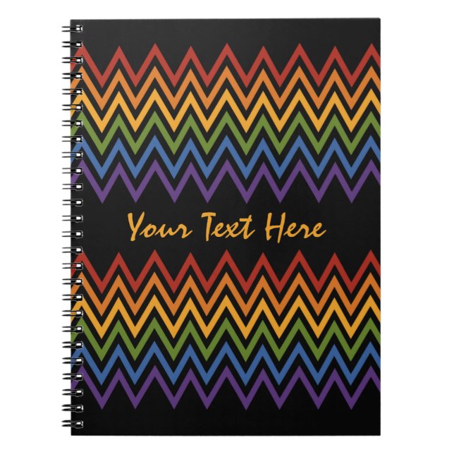 Carnet personnalisé Motif Rainbow Chevron (Devant)