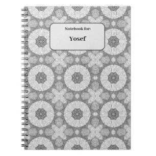 Carnet personnalisé motif transparent noir et blan