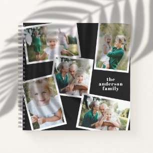 Carnet Personnalisé multi photo noir élégant moderne