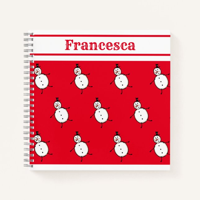 Carnet personnalisé Noël Snowman (Devant)